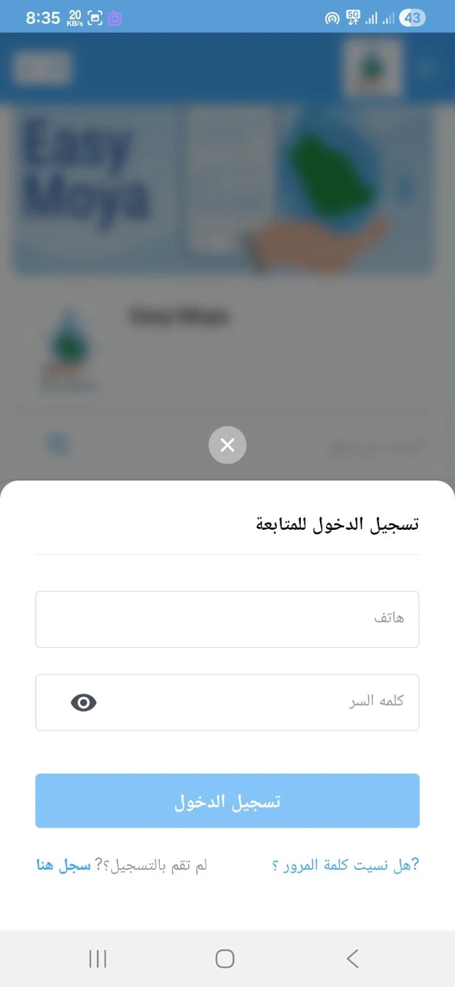 لقطة شاشة واجهة الطلب في تطبيق إيزي مويا